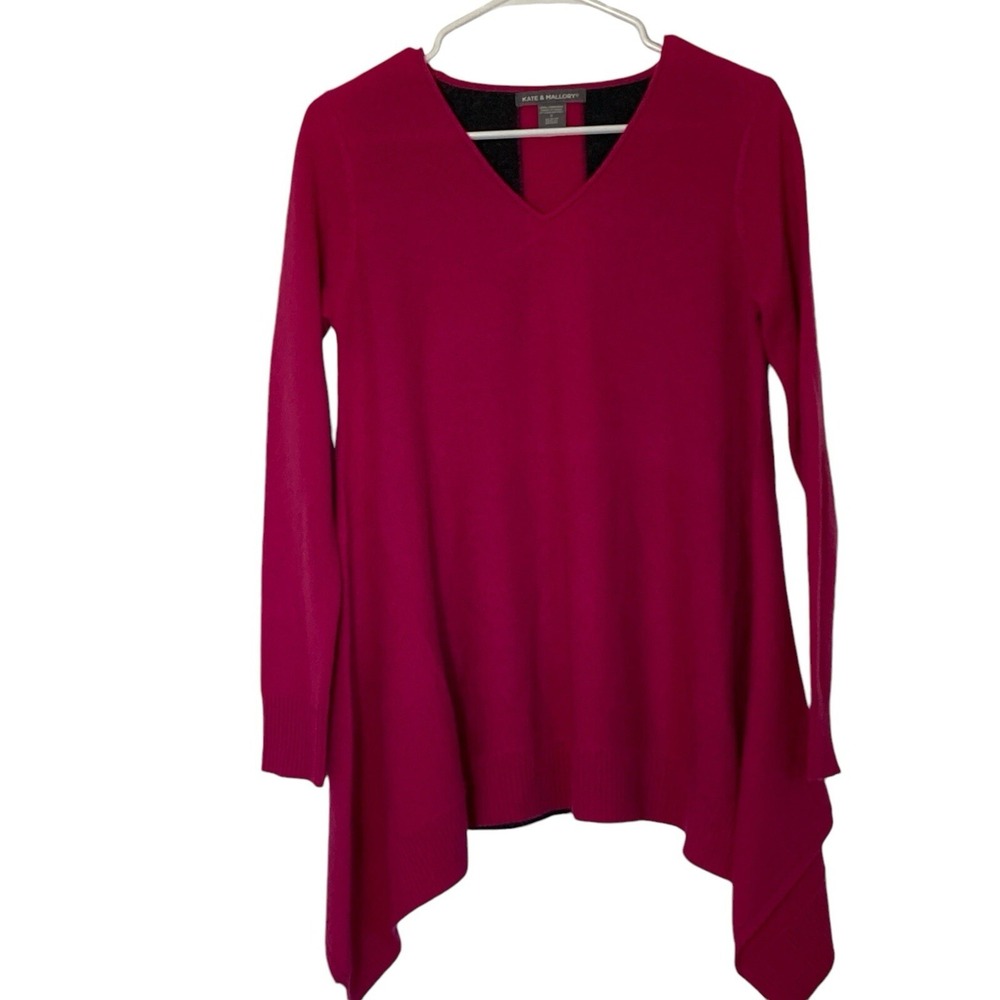 Kate & Mallory 100% Cashmere Womens Small Pink/Gray Trumpet Symmetrical Bottom